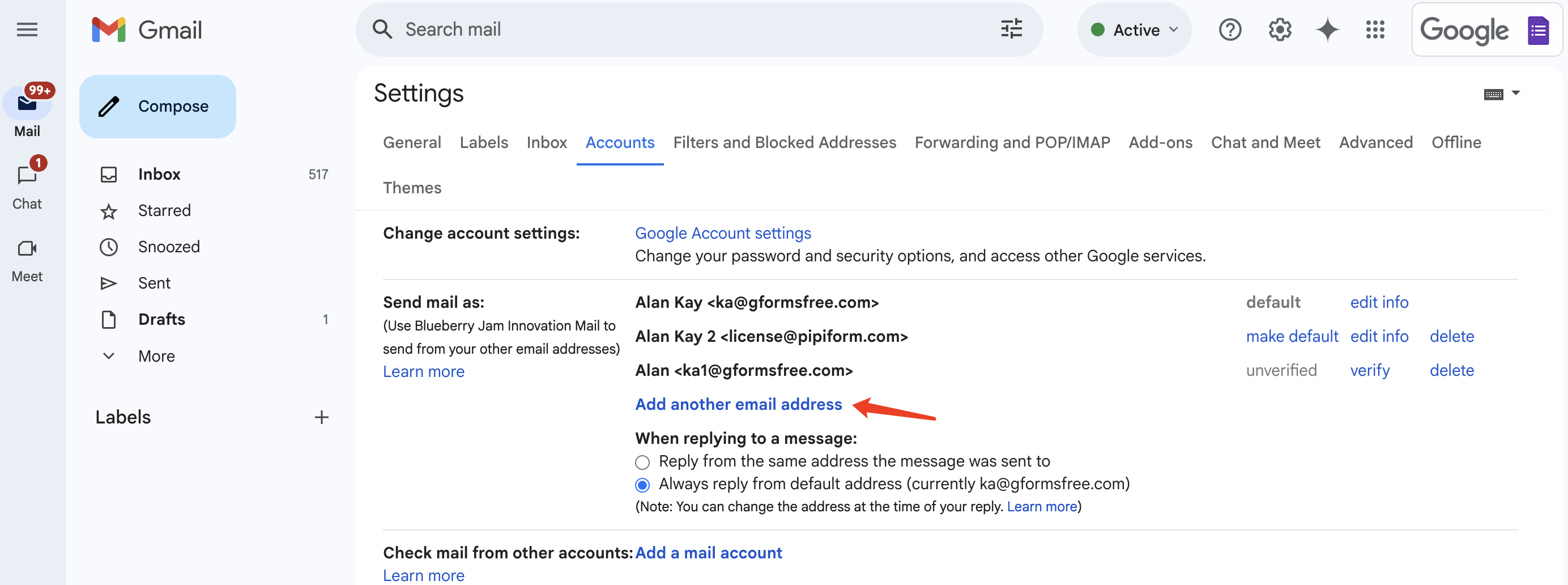 Gmail 中的電子郵件別名