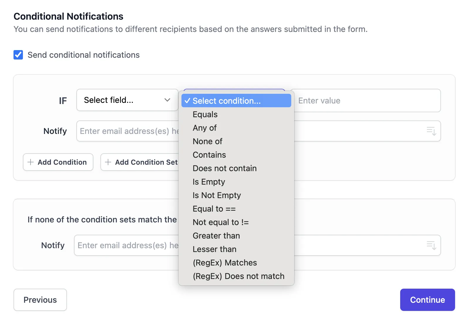 Google Form Filters