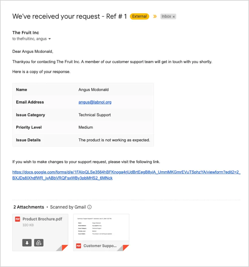 Notification par Email