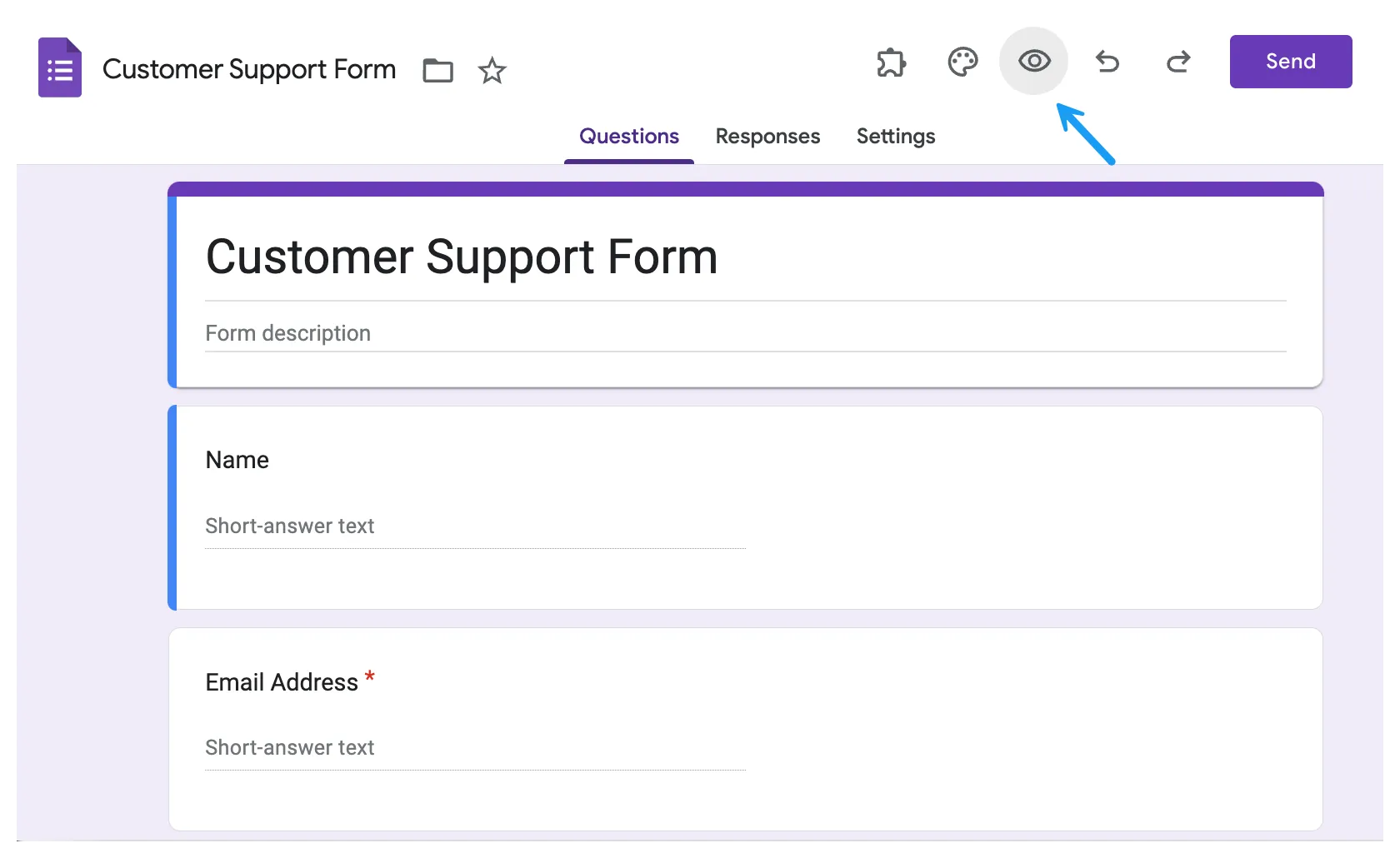 Prévisualiser le Formulaire Google