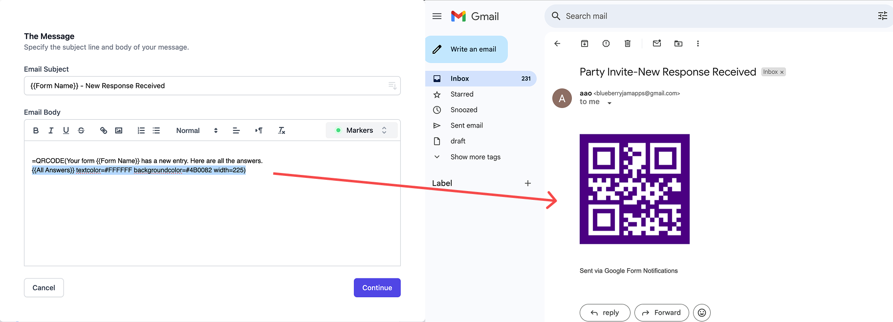 Insérer un QR Code dans Google Form