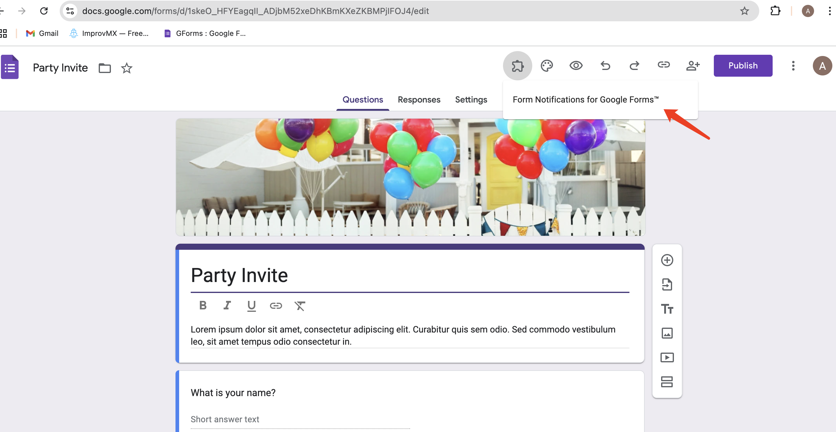 Notifications Push de Formulaire