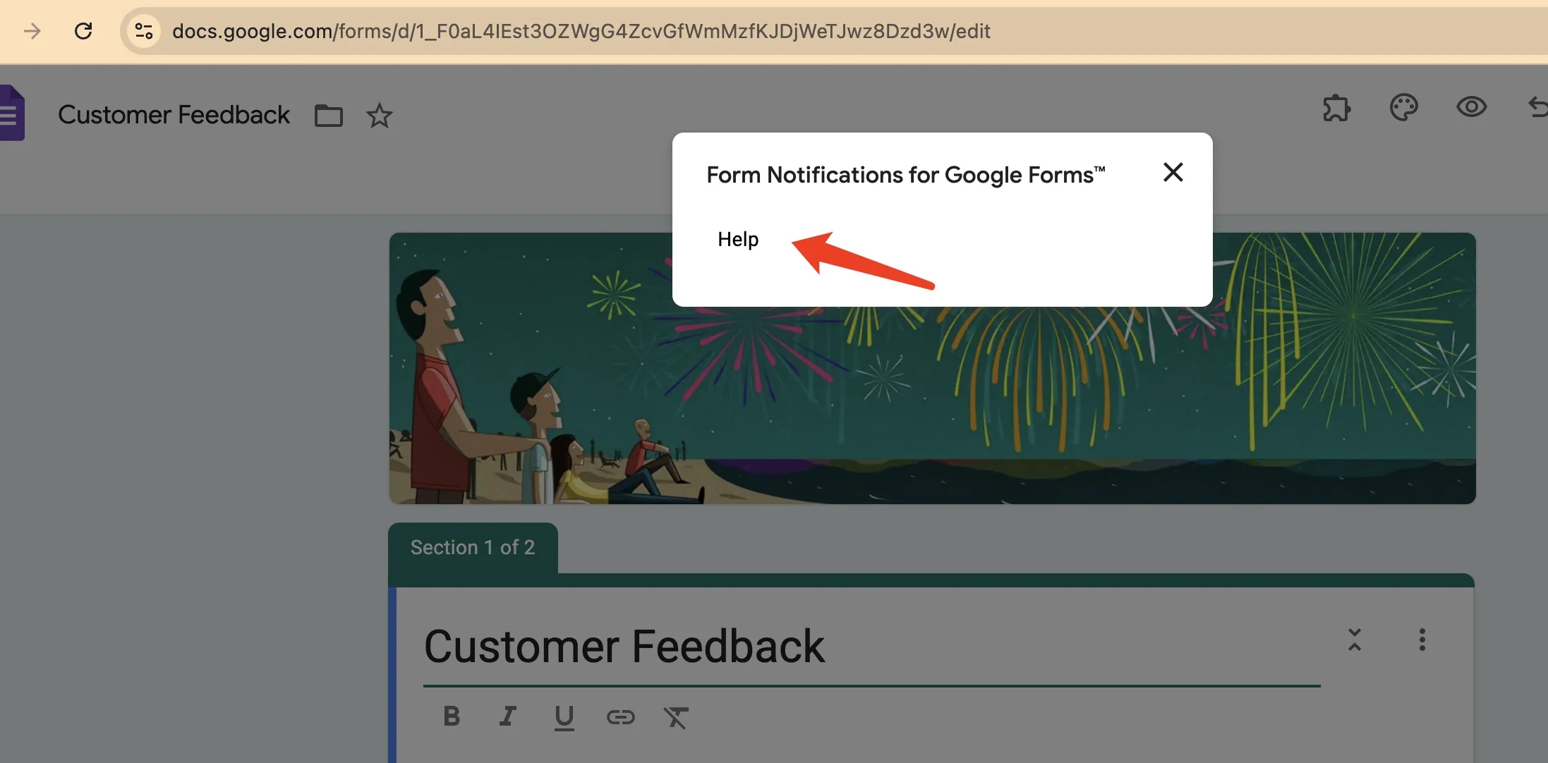 No Menu in Google Forms