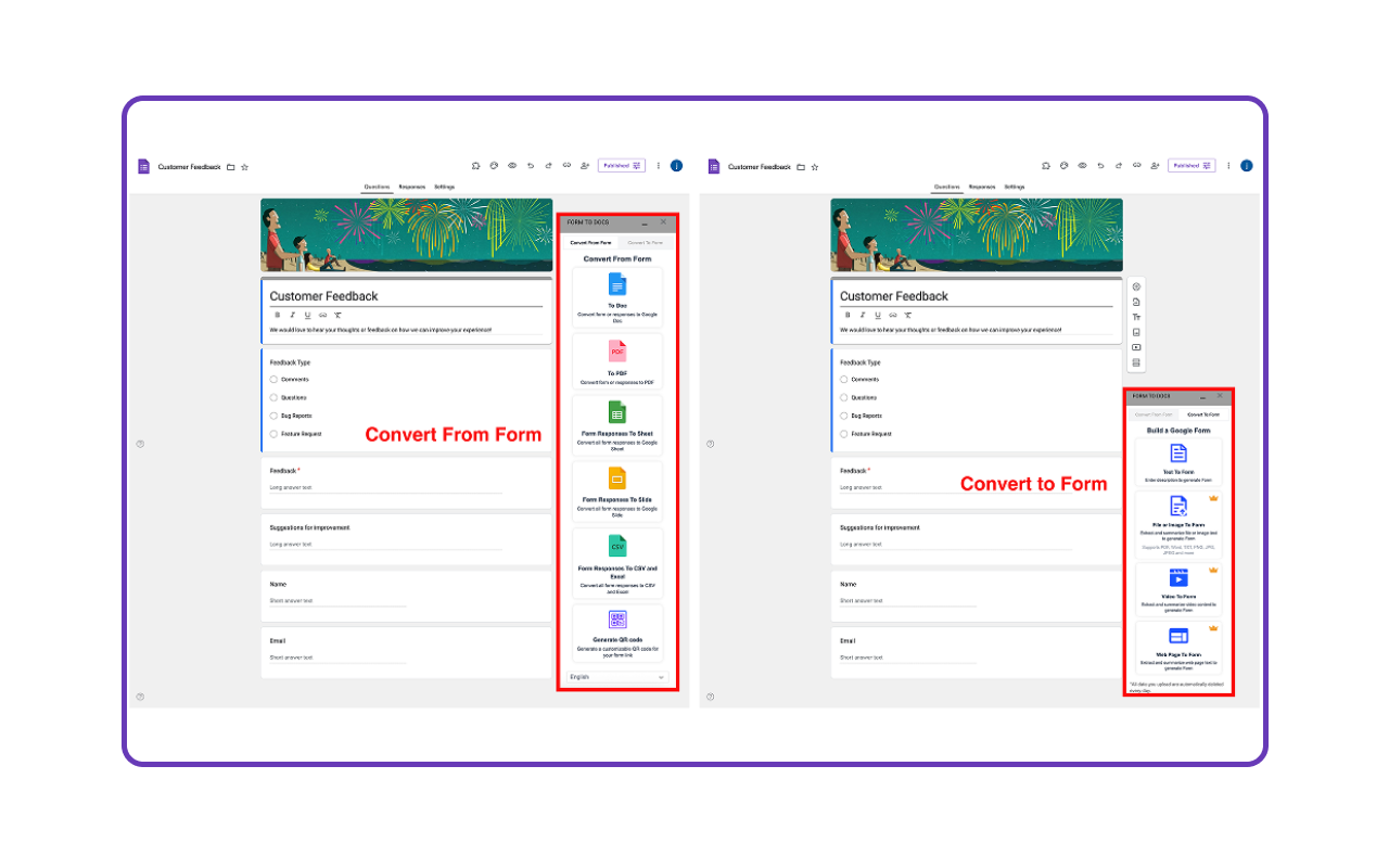 Google Forms to Doc - Add-on for converting Google Forms to editable Google Docs documents
