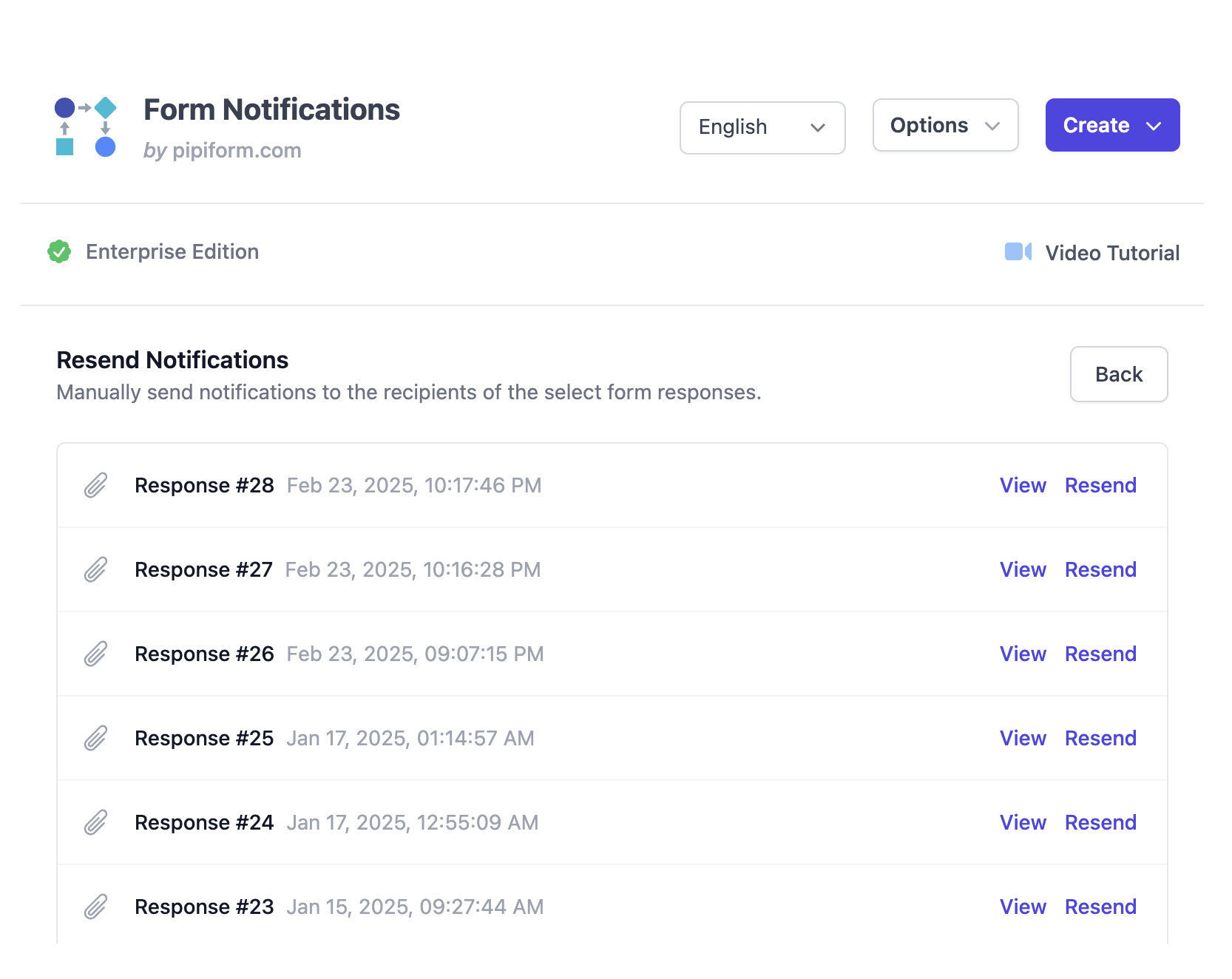 重新發送表單回覆