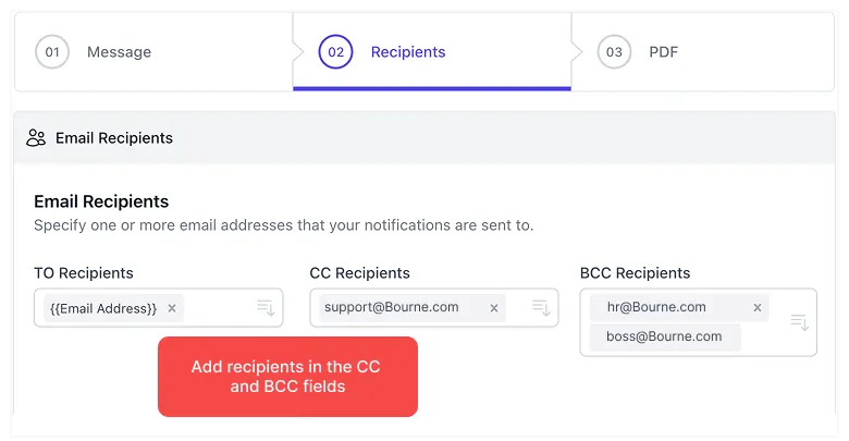CC and BCC Emails