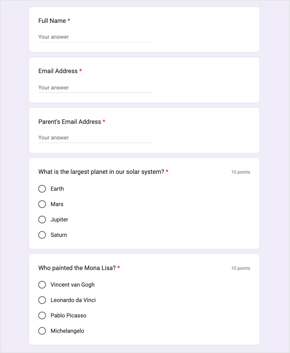 Preparar Cuestionario de Google Forms