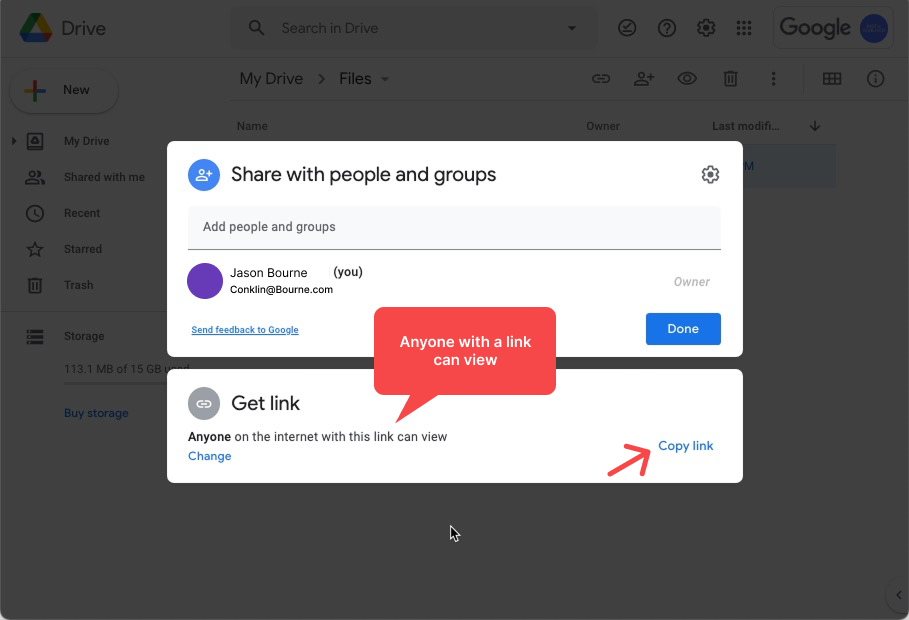 Partager un Fichier Google Drive