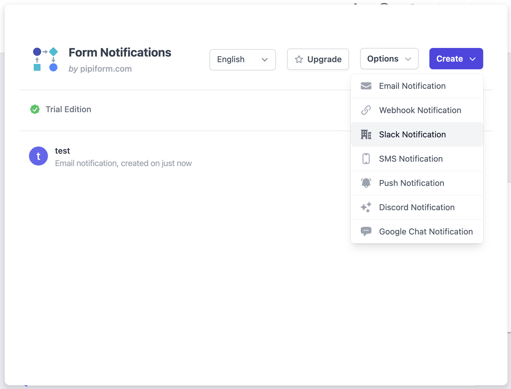 Notificación de Slack para Google Forms