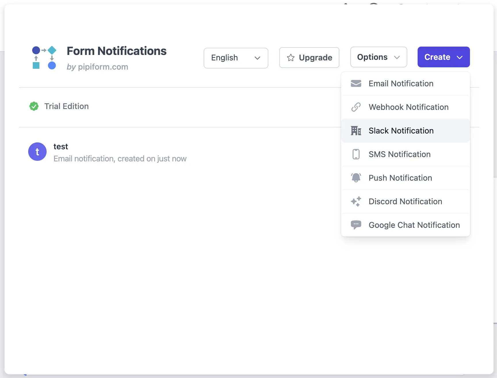 Notifikasi Slack untuk Google Forms