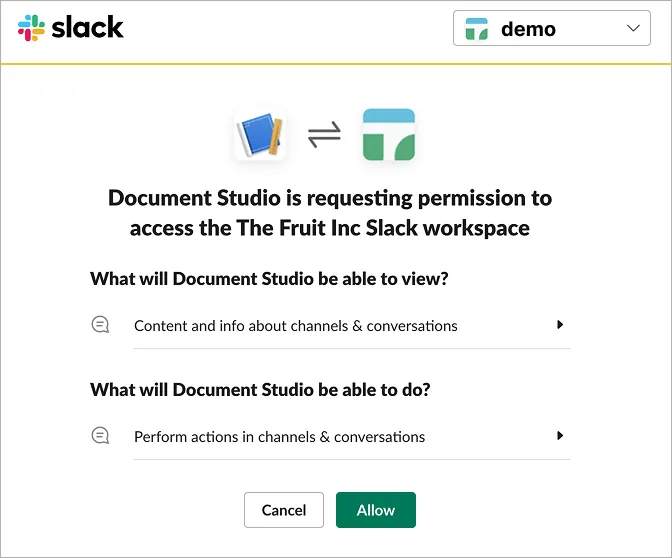 Otorisasi Slack